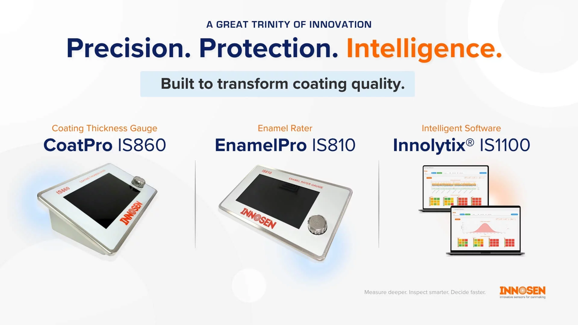 Innosen coating quality trinity: IS860 CoatPro™, IS810 EnamelPro™ and IS1100 Innolytix®