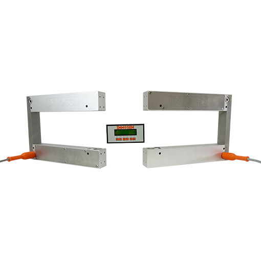 IS416 Sheet Skew Measurement System - Innosen Hardware View The IS416 Sheet Skew Measurement System sensor Heads and Controller.